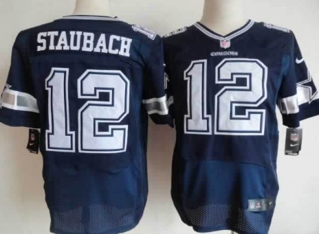 Nike Dallas Cowboys #12 Roger Staubach Blue Elite Jersey 