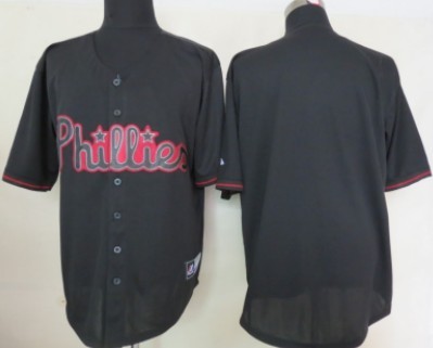 Kids' Philadelphia Phillies Customized 2012 Black Fashion Jersey 