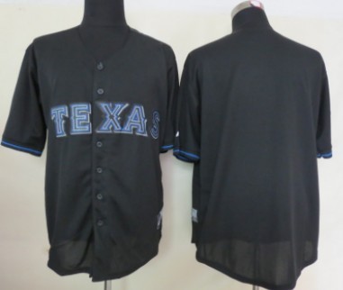 Texas Rangers Blank Black Fashion Jersey 