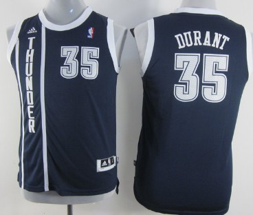 Oklahoma City Thunder #35 Kevin Durant Navy Blue Kids Jersey