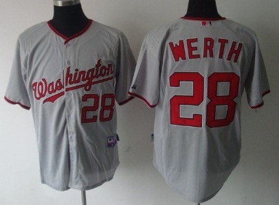 Washington Nationals #28 Jayson Werth Gray Jersey