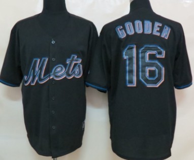 New York Mets #16 Dwight Gooden Black Fashion Jersey 