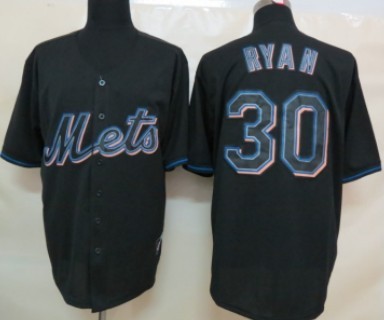 New York Mets #30 Nolan Ryan Black Fashion Jersey 