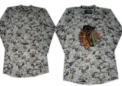 Chicago Blackhawks Blank White Camo Jersey