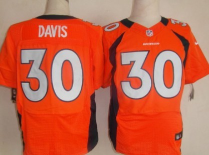 Nike Denver Broncos #30 Terrell Davis Orange Elite Jersey