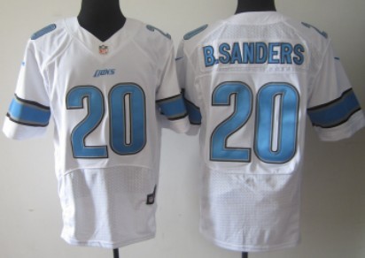 Nike Detroit Lions #20 Barry Sanders White Elite Jersey