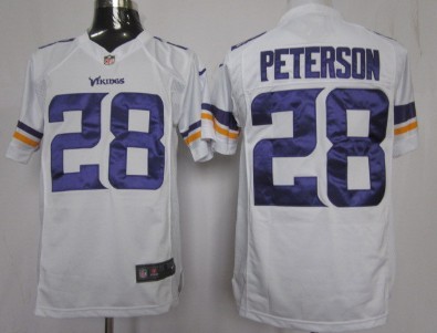 Nike Minnesota Vikings #28 Adrian Peterson 2013 White Game Jersey