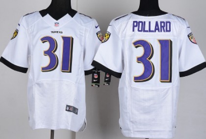 Nike Baltimore Ravens #31 Bernard Pollard White Elite Jersey 