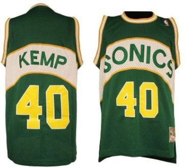 Seattle Supersonics #40 Shawn Kemp 1994-95 Green Swingman Throwback Jersey 