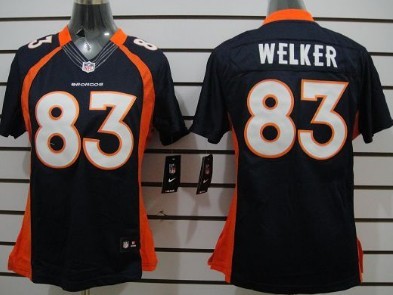 Nike Denver Broncos #83 Wes Welker Blue Limited Womens Jersey 