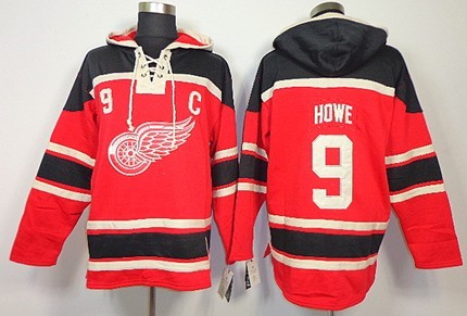 Old Time Hockey Detroit Red Wings #9 Gordie Howe Red Hoodie