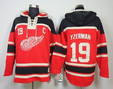 Old Time Hockey Detroit Red Wings #19 Steve Yzerman Red Hoodie