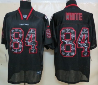 Nike Atlanta Falcons #84 Roddy White Lights Out Black Ornamented Elite Jersey