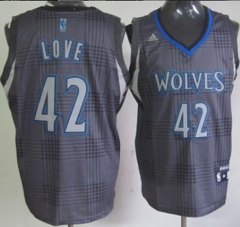 Minnesota Timberwolves #42 Kevin Love Black Rhythm Fashion Jersey