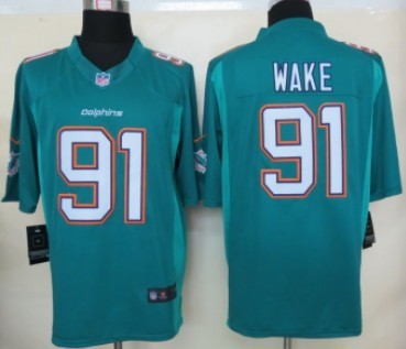 Nike Miami Dolphins #91 Cameron Wake 2013 Green Limited Jersey