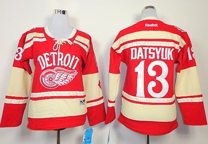 Detroit Red Wings #13 Pavel Datsyuk 2014 Winter Classic Red Womens Jersey 