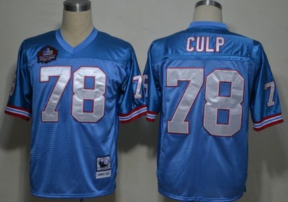 Houston Oilers #78 Cuyley Culp Hall of Fame Light Blue Throwback Jersey