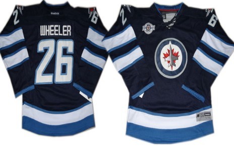 Winnipeg Jets #26 Blake Wheeler Navy Blue Kids Jersey 