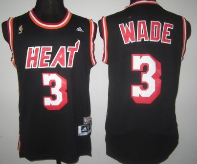 Miami Heat #3 Dwyane Wade ABA Hardwood Classics Swingman Black Jersey 