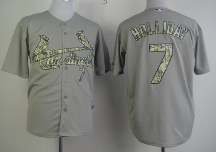 St. Louis Cardinals #7 Matt Holliday Gray With Camo Jersey