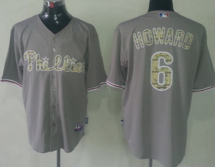 Philadelphia Phillies #6 Ryan Howard Gray With Camo Jersey 