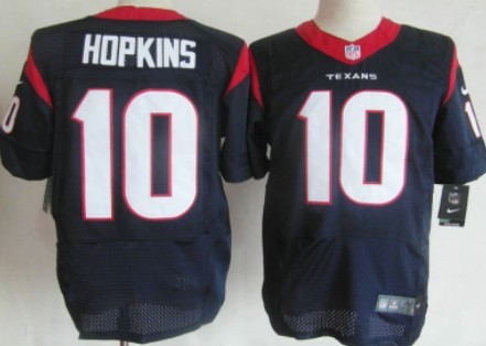 Nike Houston Texans #10 DeAndre Hopkins Blue Elite Jersey 