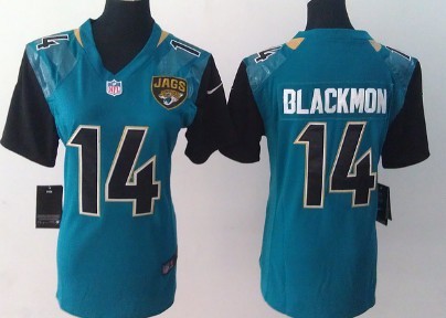 Nike Jacksonville Jaguars #14 Justin Blackmon 2013 Green Game Womens Jersey