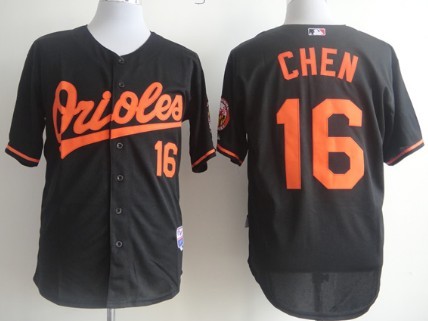 Baltimore Orioles #16 Wei-Yin Chen Black Jersey 