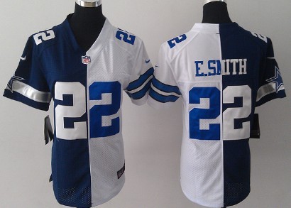 Nike Dallas Cowboys #22 Emmitt Smith Blue/White Two Tone Womens Jersey