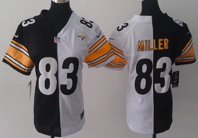 Nike Pittsburgh Steelers #83 Heath Miller Black/White Two Tone Womens Jersey