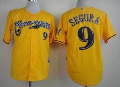 Milwaukee Brewers #9 Jean Segura Yellow Jersey