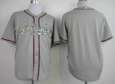 Atlanta Braves Blank Gray With Camo Jersey