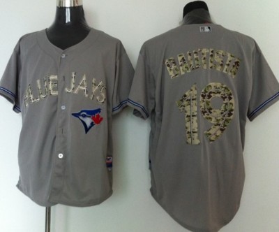 Toronto Blue Jays #19 Jose Bautista Gray With Camo Jersey 