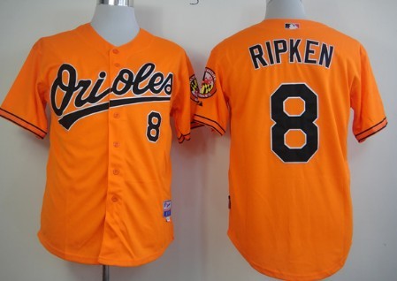 Baltimore Orioles #8 Cal Ripken Orange Cool Base Jersey 