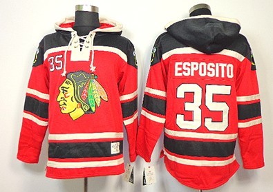 Old Time Hockey Chicago Blackhawks #35 Tony Esposito Red Hoodie