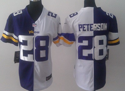 Nike Minnesota Vikings #28 Adrian Peterson 2013 Purple/White Two Tone Womens Jersey 