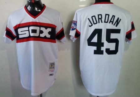 Chicago White Sox #45 Michael Jordan 1983 White Pullover Throwback Jersey 