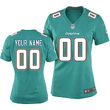 Women's Nike Miami Dolphins Customized 2013 Green Limited Jersey 