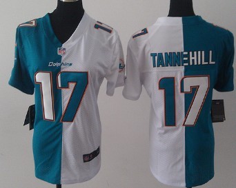 Nike Miami Dolphins #17 Ryan Tannehill 2013 Green/White Two Tone Womens Jersey 