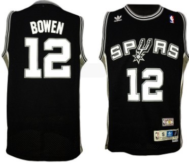 San Antonio Spurs #12 Bruce Bowen Black Swingman Throwback Jersey 