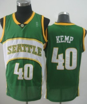 Seattle Supersonics #40 Shawn Kemp 2007-08 Green Swingman Jersey 