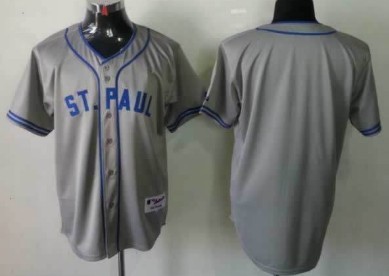 Men's Minnesota Twins Customized 1948 St. Paul Gray Jersey