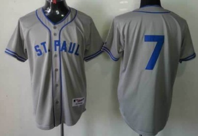 Minnesota Twins #7 Joe Mauer 1948 St. Paul Gray Jersey