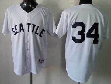 Seattle Mariners #34 Felix Hernandez 1909 White Jersey