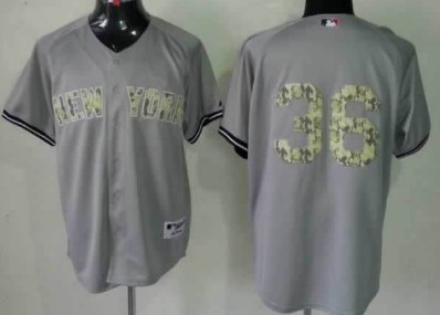 New York Yankees #36 Carlos Beltran Gray With Camo Jersey 