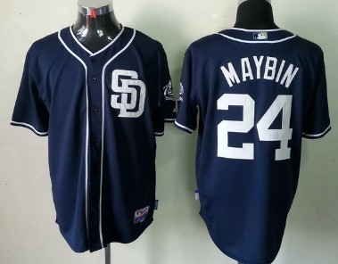 San Diego Padres #24 Cameron Maybin Navy Blue Jersey