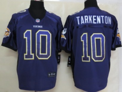 Nike Minnesota Vikings #10 Fran Tarkenton Drift Fashion Purple Elite Jersey 