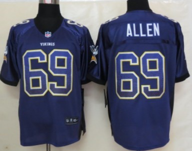 Nike Minnesota Vikings #69 Jared Allen Drift Fashion Purple Elite Jersey