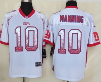 Nike New York Giants #10 Eli Manning Drift Fashion White Elite Jersey