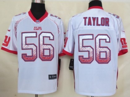 Nike New York Giants #56 Lawrence Taylor Drift Fashion White Elite Jersey